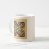 Mug Art vibrant de mandala fractal bohème (Devant gauche)