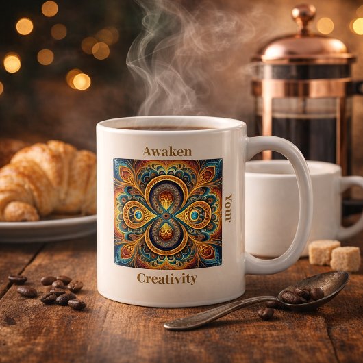 Mug Art vibrant de mandala fractal boho