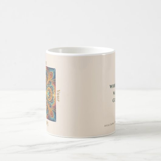 Mug Art vibrant de mandala fractal boho (Centre)