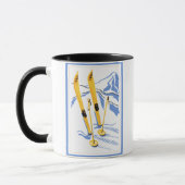 Mug Art vintage de ski (Gauche)