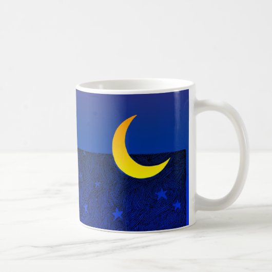 Mug Art vintage de soirée Lune et Étoiles (Droite)