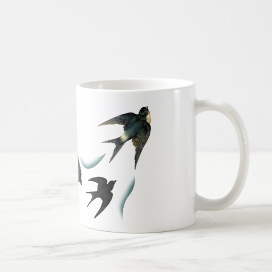 Mug Art vintage d'oiseaux d'hirondelle (Droite)