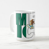 Mug Art Word du drapeau mexicain empilé (Devant gauche)