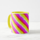 Mug Artdeco rose Jaune Artdeco Arc-en-ciel rayures (Devant gauche)