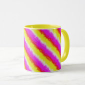 Mug Artdeco rose Jaune Artdeco Arc-en-ciel rayures (Devant droit)