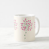 Mug Arte Botânica Harmônica com Flores Rosas e Folhas (Devant droit)