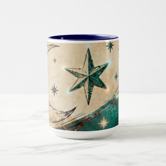 Mug Artefact numérique Lune & Étoile | Médiéval Futur (Centre)