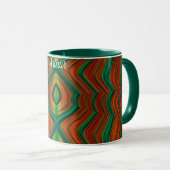 Mug ARTHUR ~ Zany 3D ~ Vert Rouge Jaune Noël (Devant droit)
