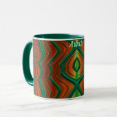 Mug ARTHUR ~ Zany 3D ~ Vert Rouge Jaune Noël (Devant gauche)