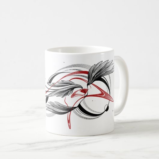Mug article de ligne d'aile cadeau unique muette (Devant droit)