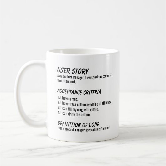Mug Article utilisateur de Product Manager Scrum agile (Gauche)