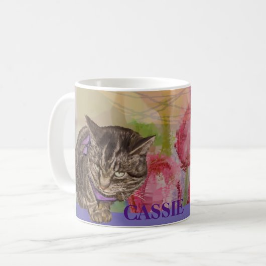 Mug artisanal personnalisé peint à la main avec tu (Devant gauche)