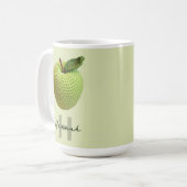 Mug Artisanat Crochet vert Pomme Nom Monogramme (Devant gauche)