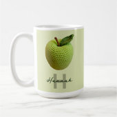Mug Artisanat Crochet vert Pomme Nom Monogramme (Gauche)