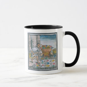 Mug Artisans aztèques teignant des plumes