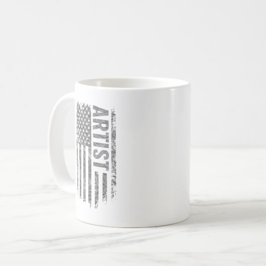 Mug Artist USA Flag Distressed design (Devant gauche)
