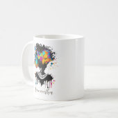 Mug Artiste Abstraite Afro Woman | Noir et blanc (Devant gauche)