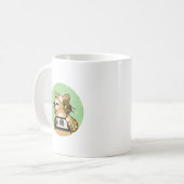 Mug Artiste au travail – conception de chat mignonne (Devant gauche)