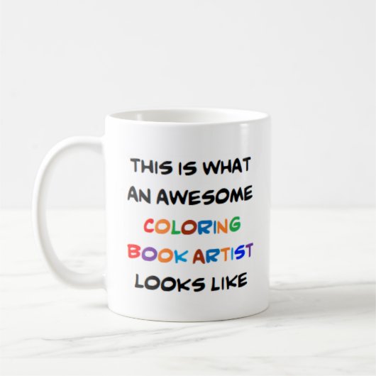 Mug artiste de livre de coloriage, génial (Gauche)