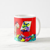Mug Artiste de Terrier roux (Rouge Bkgd) (Devant droit)