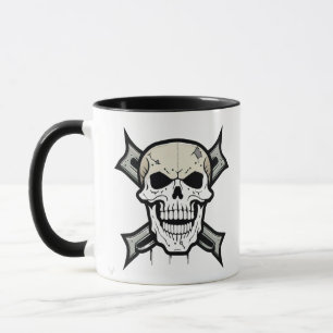Mug Artiste frappante : Crâne et os croisés"