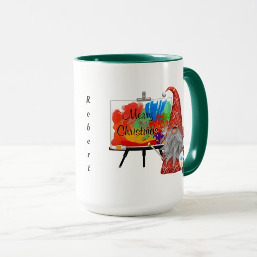 Mug Artiste Gnome de vacances personnalisée (Devant droit)