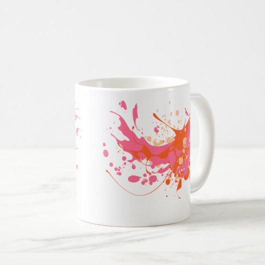Mug Artiste rose Jaune Splash (Devant droit)