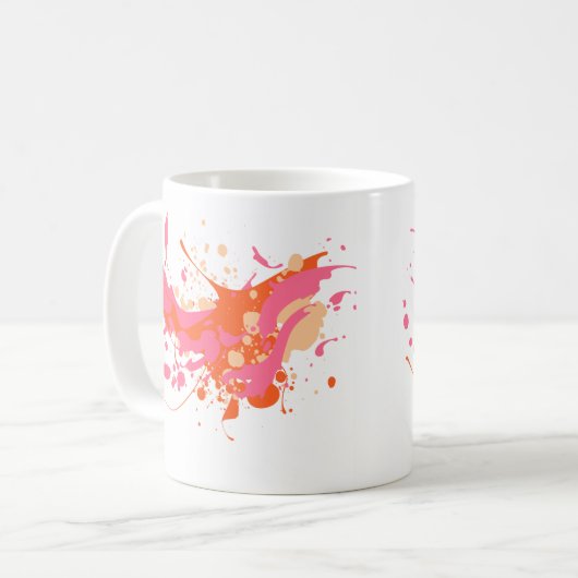 Mug Artiste rose Jaune Splash (Devant gauche)