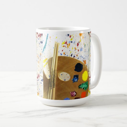 Mug Artistes Peinture Splatter et Palette de Peinture (Devant droit)