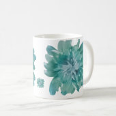 Mug Artistic Teal Blossom High-Definition Floral Ceram (Devant droit)