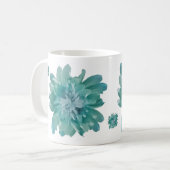Mug Artistic Teal Blossom High-Definition Floral Ceram (Devant gauche)