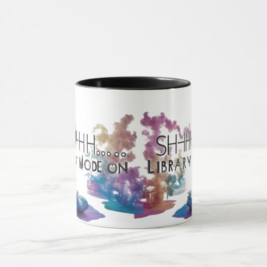 Mug Artistic Two-Tone Book Lover Coffee Cup (Centre)