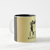 Mug Artistique Personnalisable Or/Cheval Noir (Devant gauche)