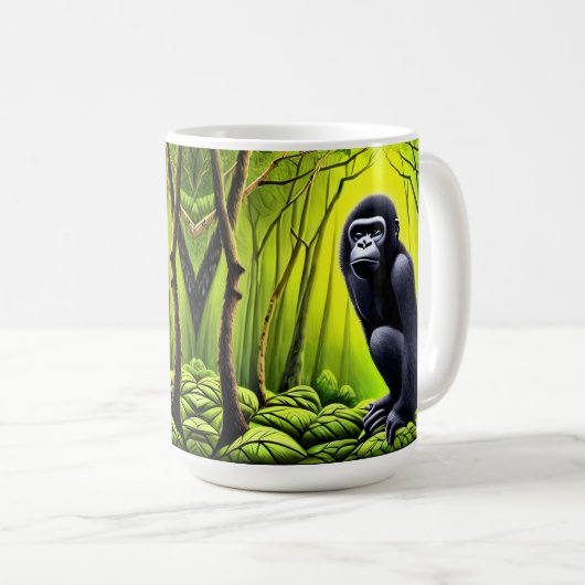 Mug Artsy Abstrait Jungle Gorilla (Devant droit)