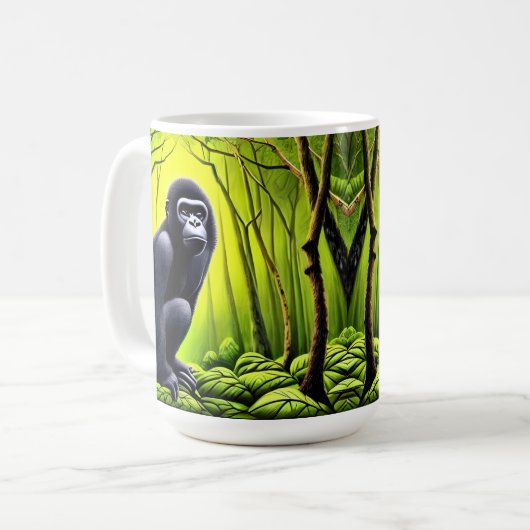 Mug Artsy Abstrait Jungle Gorilla (Devant gauche)