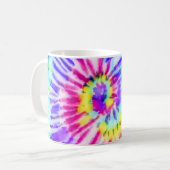 Mug Artsy Neon Rainbow Tie Dye Motif d'aquarelle (Devant gauche)