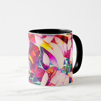 Mug Artsy Rouge, Violet Et Floral Rose
