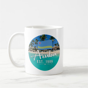Mug "Aruba Est. Plage Drapeau 1986"