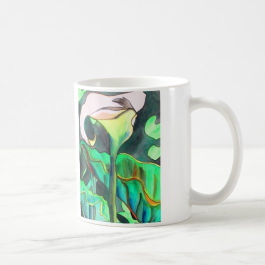 Mug Arum Lily aquarelle peinture originale (Droite)