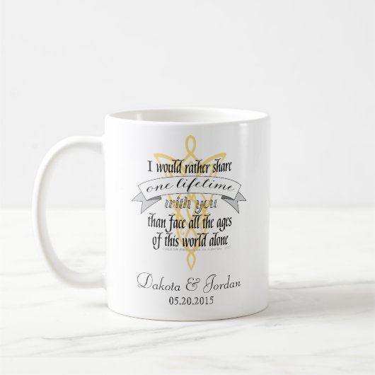 Mug Arwen "Une Vie Avec Vous" Citation Avec Bannière (Gauche)