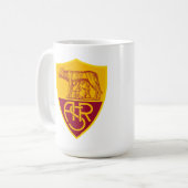 Mug AS Roma Shield Vinyl Sticker – Maroon & Gold Footb (Devant gauche)