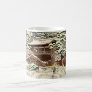 Mug Asano Takeji Neige au sanctuaire Yuki shin hanga a