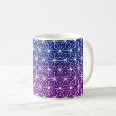 Mug Asanoha japonais traditionnel Imprimé bleu & viole (Devant droit)