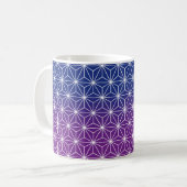 Mug Asanoha japonais traditionnel Imprimé bleu & viole (Devant gauche)
