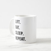 Mug Ascenseur. Mangez. Sommeil. Répétition (Devant gauche)