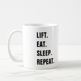 Mug Ascenseur. Mangez. Sommeil. Répétition