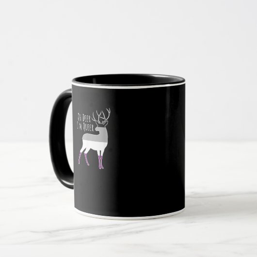 Mug Asexual Flag Oh Deer Queer Pride Funny LGBT Design (Devant gauche)