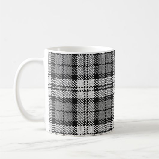 Mug Ash Grey Blackwatch Campbell Tartan Plaid (Gauche)