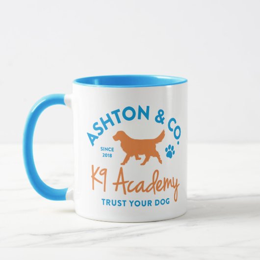Mug Ashton & Co. K9 Académie 11 oz. 2c. Logo Bleu Clai (Gauche)