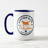 Mug Ashton & Co. K9 Academy 15 oz. 2c. Navy Circle (Gauche)